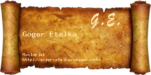 Goger Etelka névjegykártya
